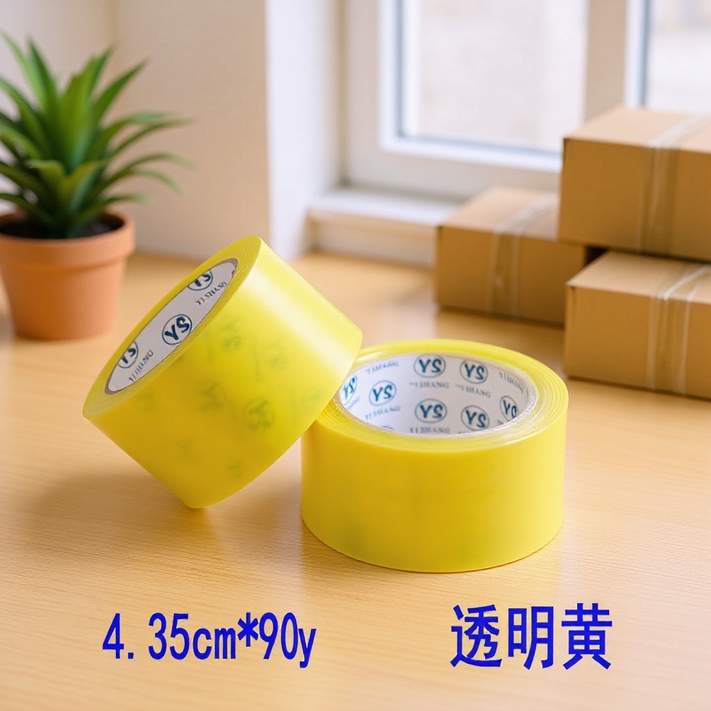 批发封箱胶 透明封箱胶带43.5*90y快递打包封口胶带 米黄胶带