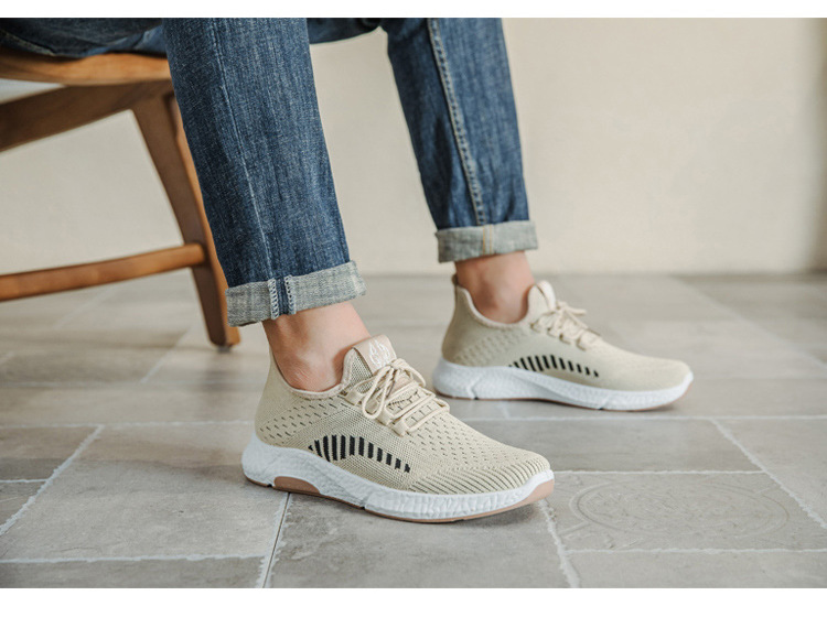 Scarpe da ginnastica da passeggio da uomo in tessuto leggero, facile da pulire, comode scarpe da ginnastica_voghion.com