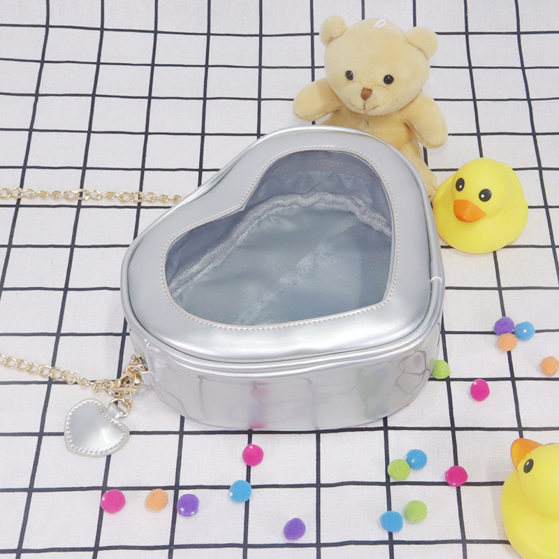 2023 nuevo amor bolsa de la cadena lindo transparente hombro bolsa de mensajero bolsa de bebé 10cm bolsa de dolor JK jalea pequeña bolsa para mujeres