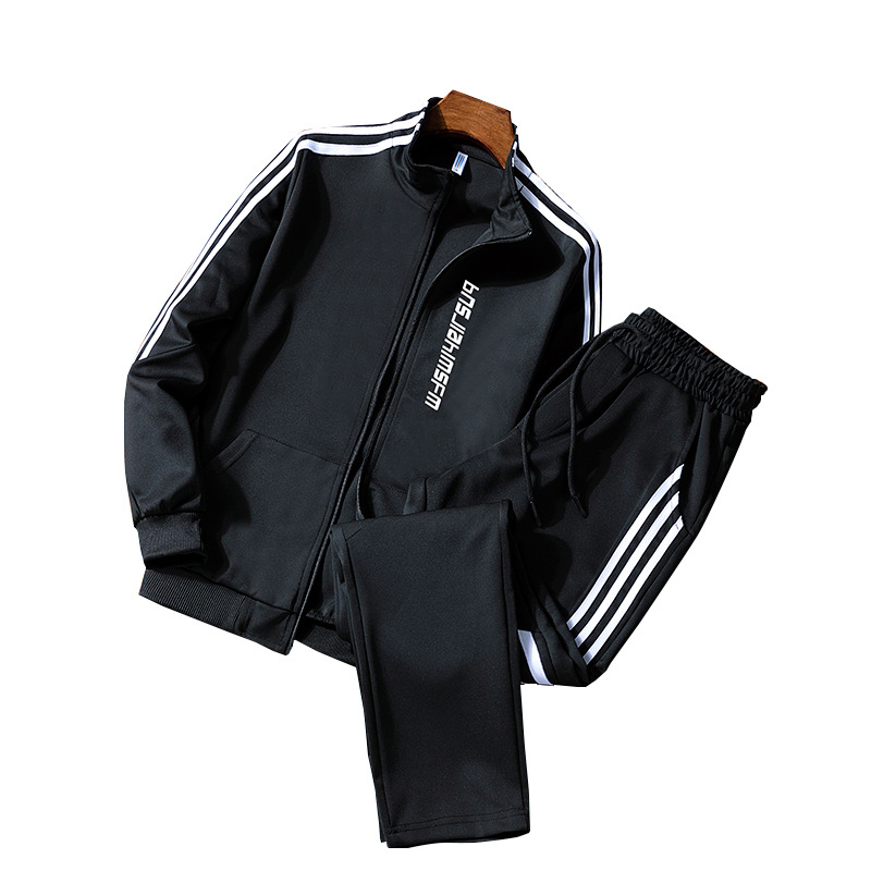 2024 primavera y otoño nuevo traje de ropa deportiva para hombres con cuello alto, tres barras, hombres y mujeres, el mismo estilo, dos piezas, transmisión en vivo