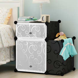 简易树脂床头柜 魔片组合杂物收纳柜 创意玩具包包储物柜