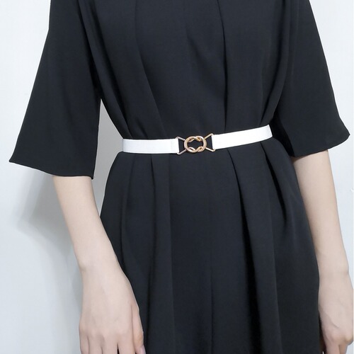 Thin belt for women, simple and fashionable Korean style belt, versatile dress, shirt waist chain, no punching, adjustable summer