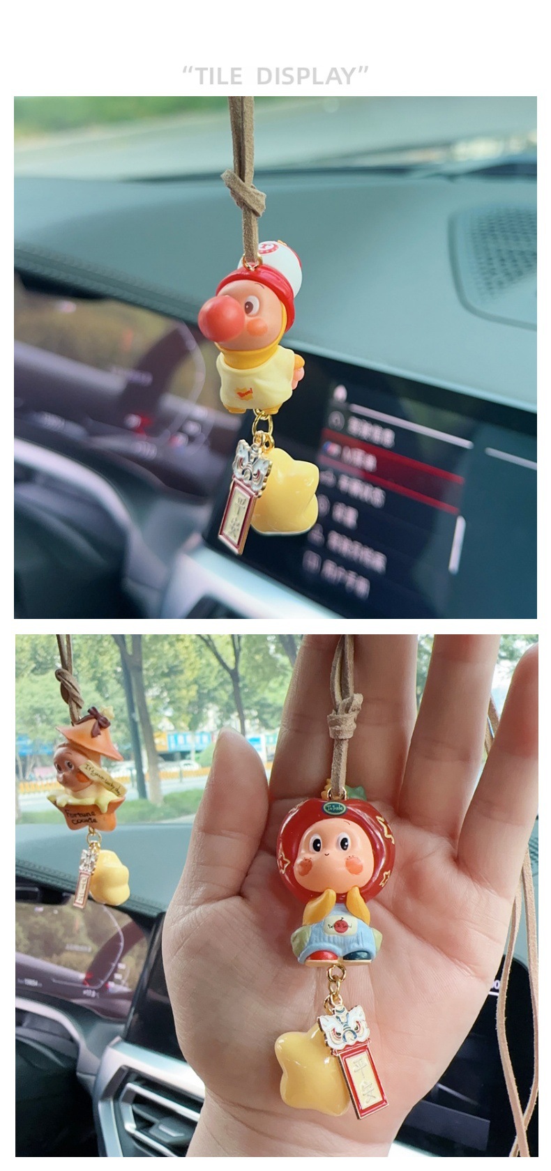New Personalized Star Man Mini Car Pendant Cute Doll Car Hanging Safety Car Pendant Rearview Mirror for Women