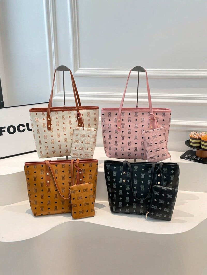 Bolsa de impresión retro para mujeres 2026 nuevo bolso de hombro de gran capacidad de moda de dos piezas bolso de viaje image 1