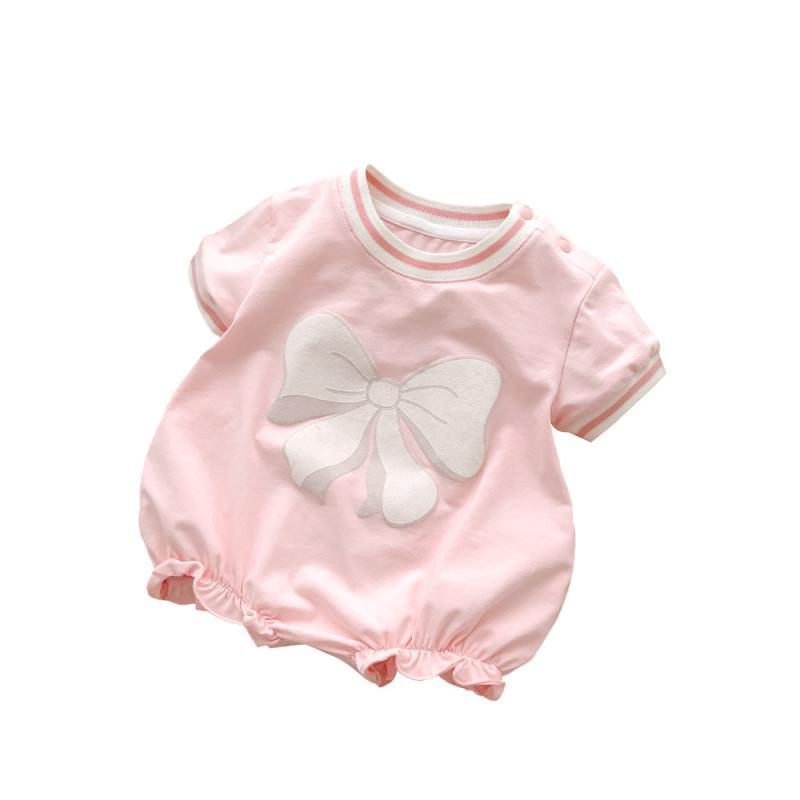 여름 원피스  소녀 보름달 백일 공주 슈퍼 귀여운 가방 방귀 하 옷 새로 태어난 면 얇은 둥지