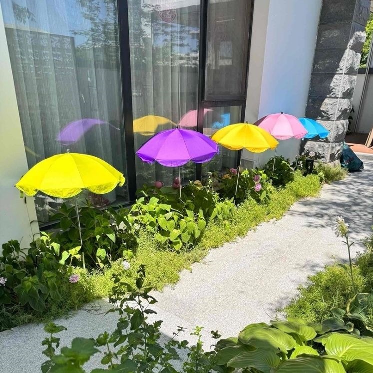 Plant sunshade umbrella, flower pot sun protection umbrella, silver-coated heat-insulating outdoor aluminum alloy telescopic ground-mounted small fishing umbrella
