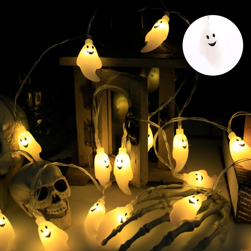 Luces LED transfronterizas, luces de cadena para Halloween, luces solares con forma de calabaza, luces decorativas para días festivos, luces de ambiente festivo para exteriores, luces coloridas