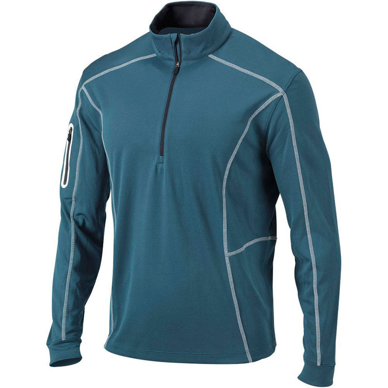 2024 new long sleeve stand collar knitted Quarter Zip Pullover golf shirt