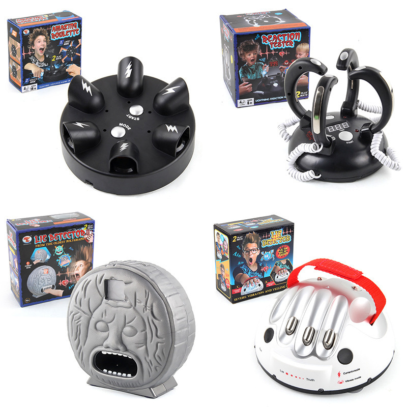 Transfronterizo en miniatura de choque eléctrico detector de mentiras truco de choque eléctrico verdad y aventura mentira instrumento latido del corazón partido juego de mesa juguete