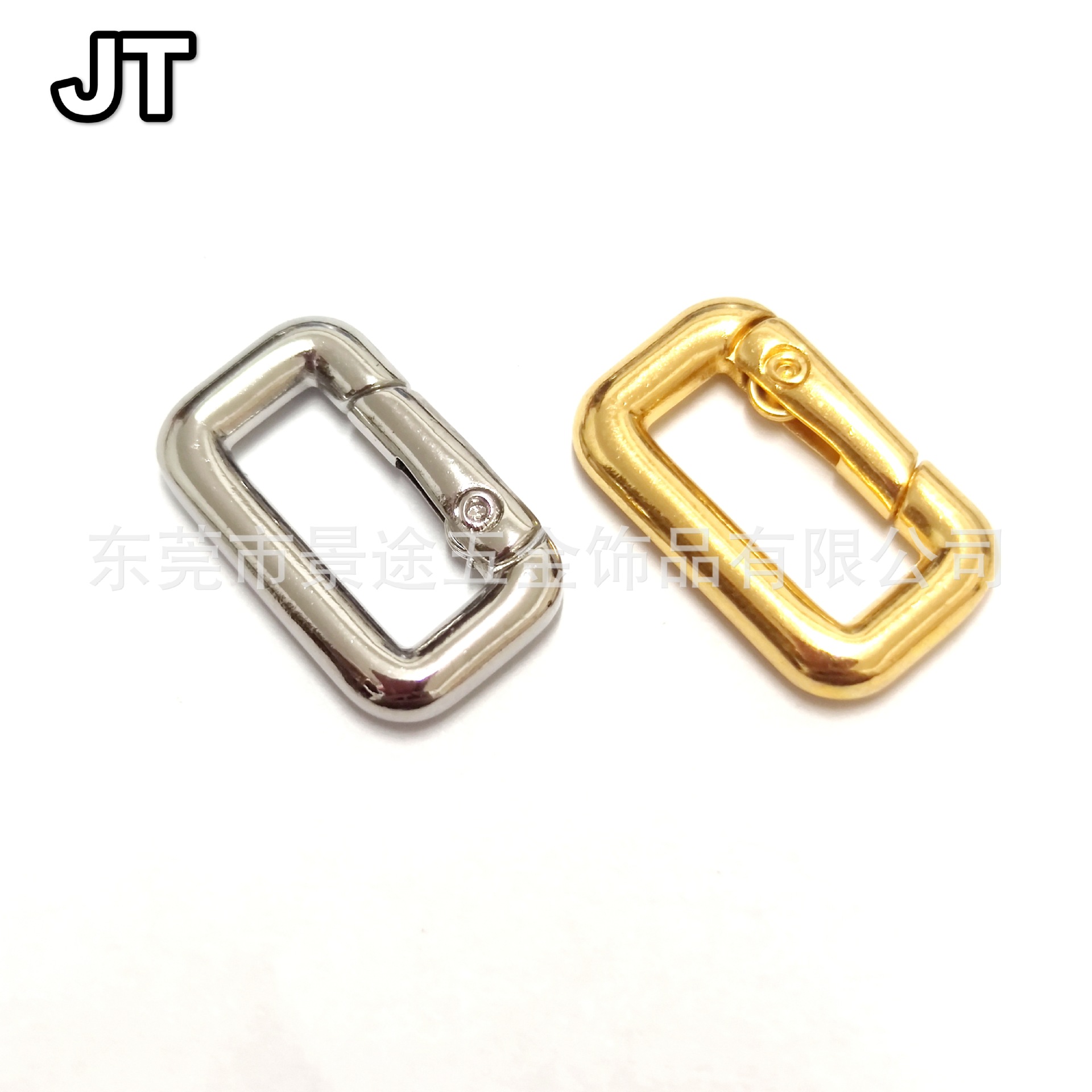 Zinc alloy long square spring ring DIY trumpet spring buckle tie…