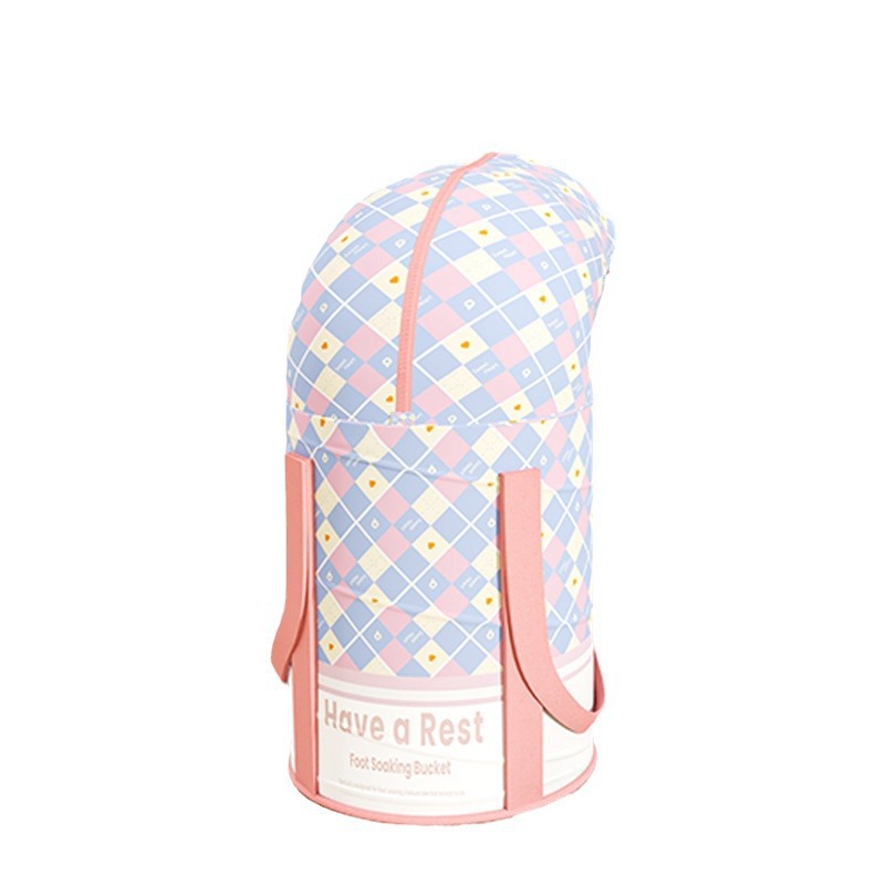 Impresión de barril de remojo de pies portátil bolsas de remojo de pies domésticas bolsas de pantorrilla más alto barril profundo aislamiento térmico dormitorio burbuja plegable