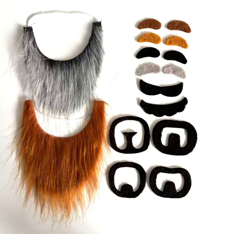 Cross-Border Halloween Funny Fake Beards, Mustaches, Party Costumes, Cosplay Character Performances, Fake Eyebrows