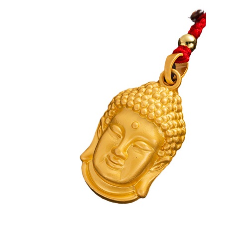 Vietnamese sand gold 3D Buddha head necklace, Tathagata Buddha men and women personalized pendant, key pendant, mobile phone pendant protection