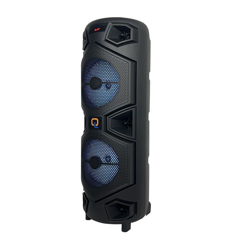 Fábrica de suministro directo de altavoces inalámbricos de 8 pulgadas de 20W reproductores Bluetooth con doble micrófono inalámbrico LED luz de atmósfera