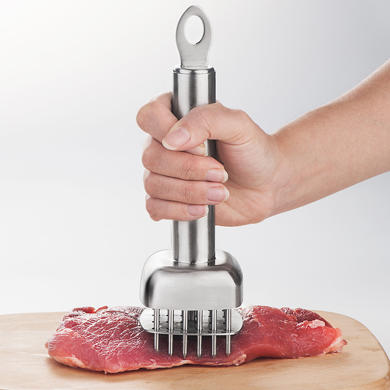 En stock, ablandador de carne de acero inoxidable 304, aguja para carne, ablandador de carne, martillo, herramienta para carne, rompe tendones, brocheta para carne.