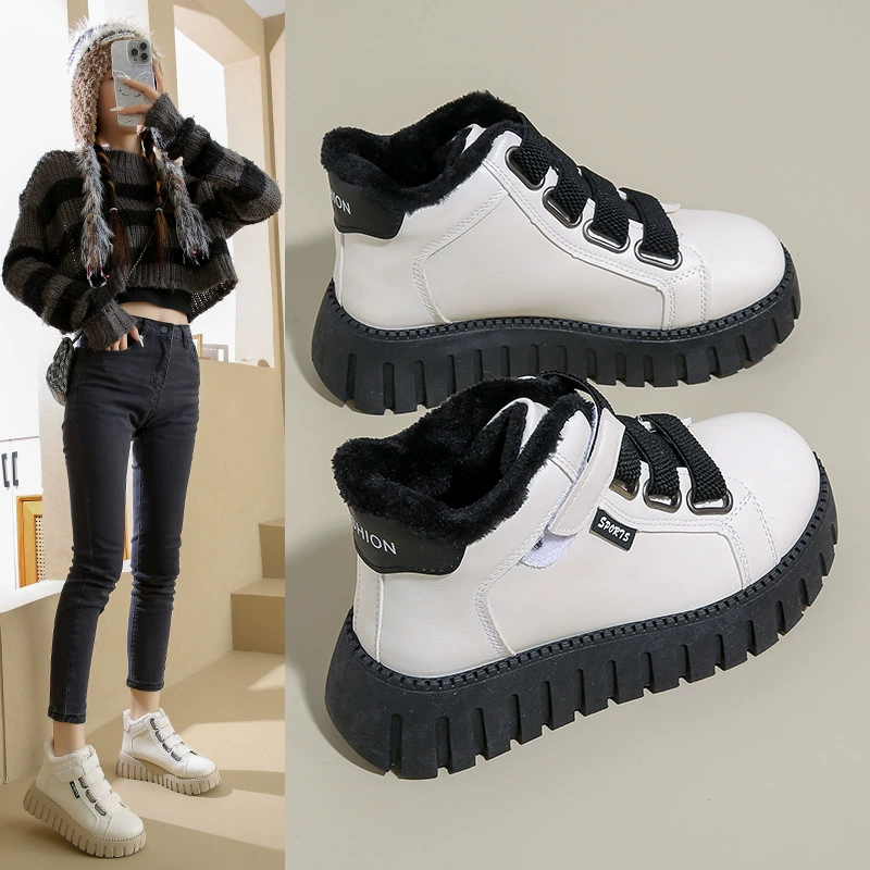 Новые белые кроссовки 2025 года для осени, повседневные высокие кеды в корейском стиле для студенток, универсальные, в уличном стиле YB9028