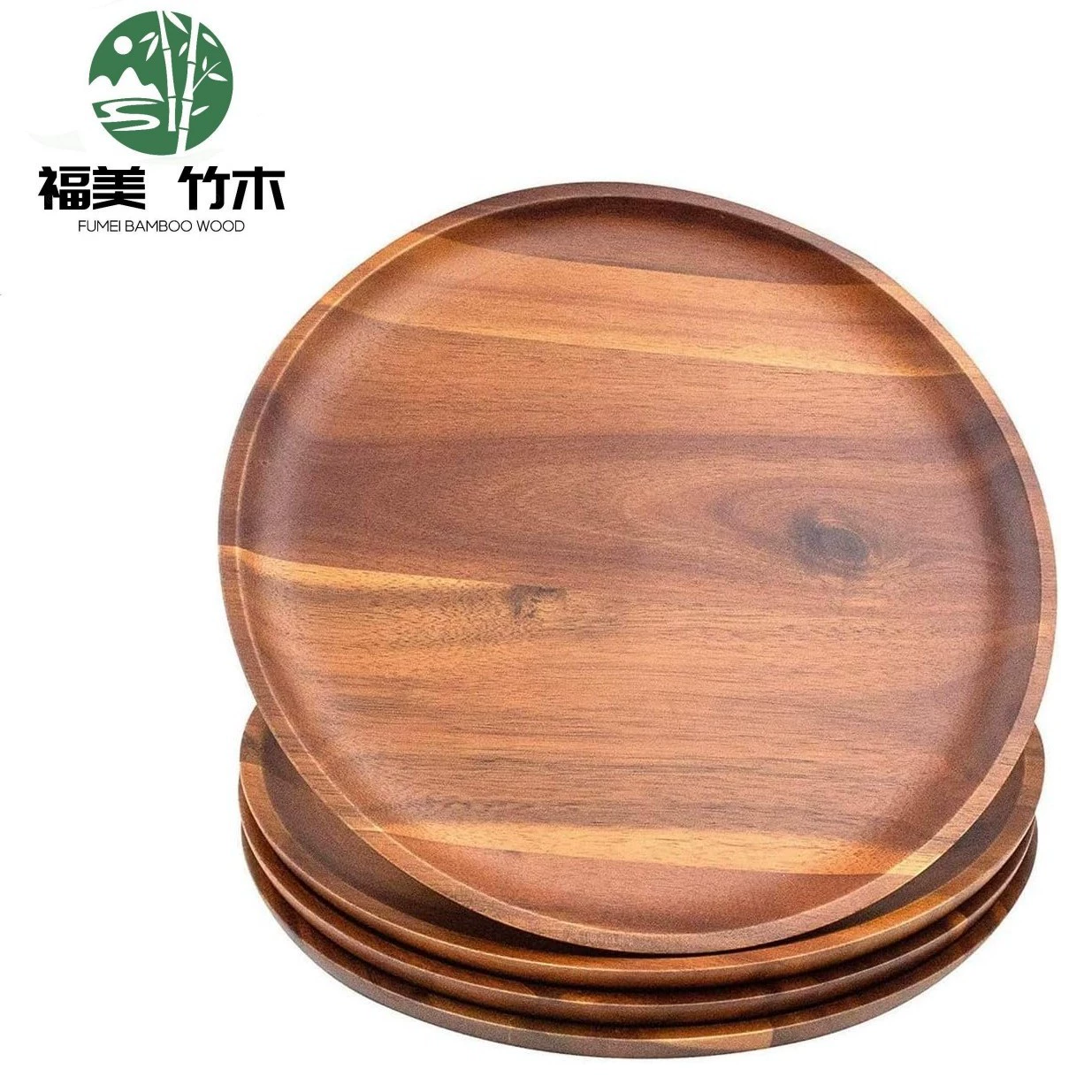 Трансграничная обеденная тарелка из дерева акации, бытовая посуда, поднос из цельного дерева, тарелка для приготовленной еды, хлеба, тарелка для салата в западном ресторане Amazon