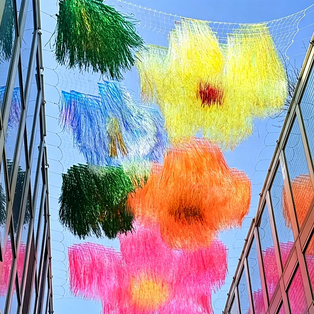Decoración para fiestas y bodas Jianxiu con borlas de seda dorada coloridas y deslumbrantes y cortina de lluvia.