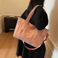 跨境复古通勤托特包包女2025秋季新款帆布简约洋气轻奢百搭单肩包