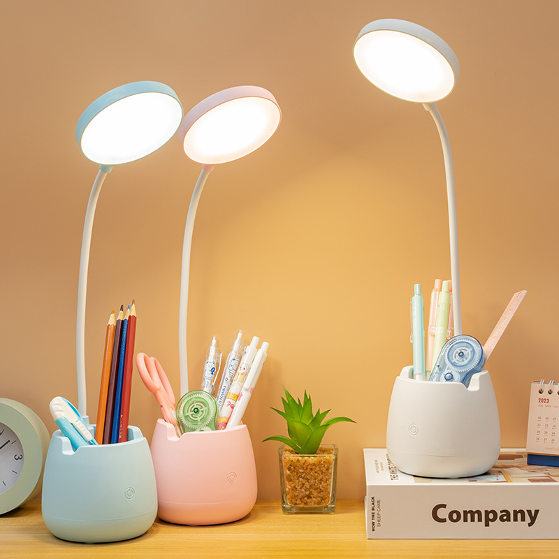 Desk Lamp Eye Protection Learning Lamp Led Rechargeable Plug-In College Dormitory Artifact Kidsren's Vision Protection Reading Lamp