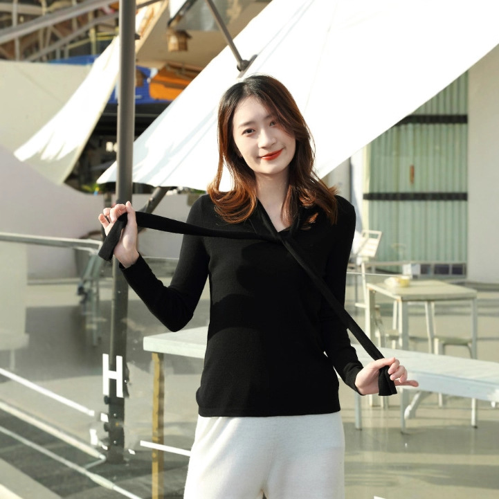 Dongguan Dalang Sweater Processing Manufacturer Korean-Style V-Neck Wool Knitwear Women's Clothing Source Factory Customization