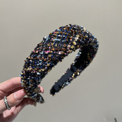 Fall/Winter Chanel-style Chunky Wool Felt Headband, High-Top Design, Wide Edge, Versatile Elegant Hair Clip, Non-Slip Headwear—Same Style as the Iconic Headband