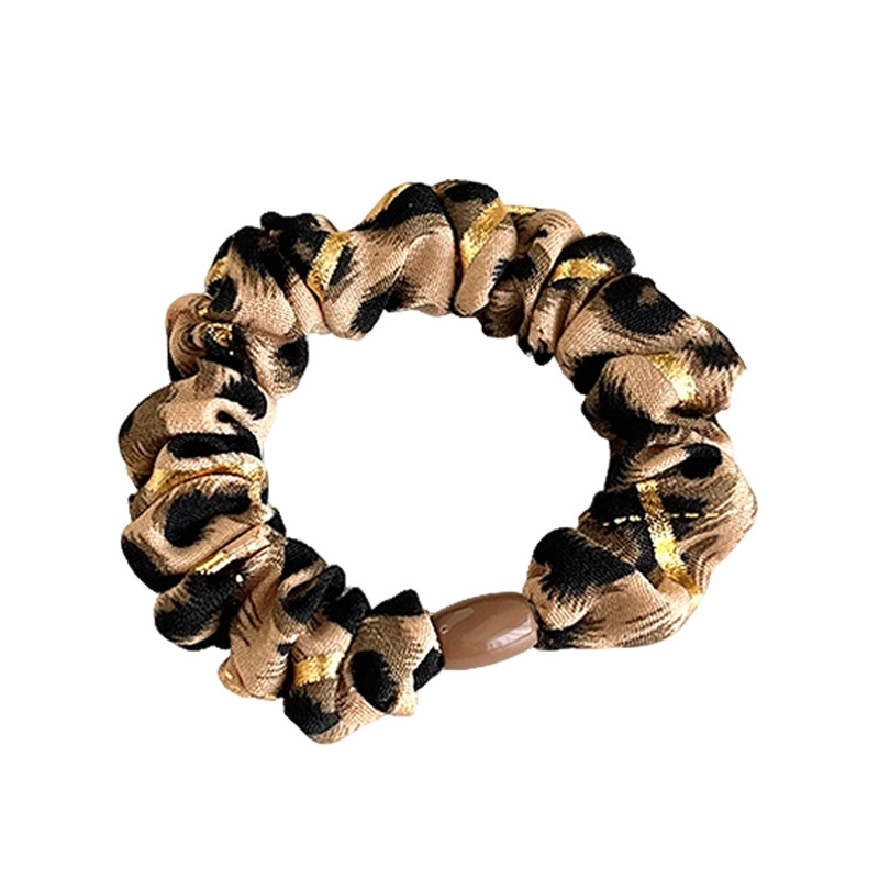 Temperamento europeo y americano estampado leopardo anillo de cabello simple de alta elástica cuerda de cabello gruesa cuerda de cabello de bolas duradera correa