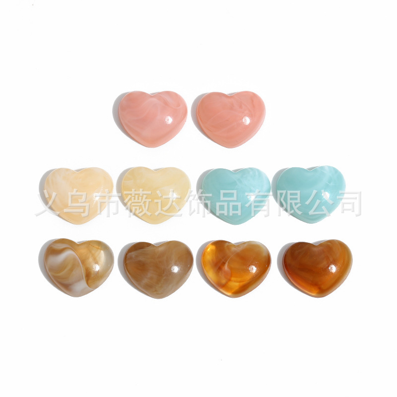 21X18Mm Acrylic Gradient Heart Half-Shaped DIY Earring Accessories Phone Case Shoe Decoration Patch Accessories 21X18Mm Acrylic Gradient Heart Half-Shaped DIY Earring Accessories Phone Case Shoe Decoration Patch Accessories