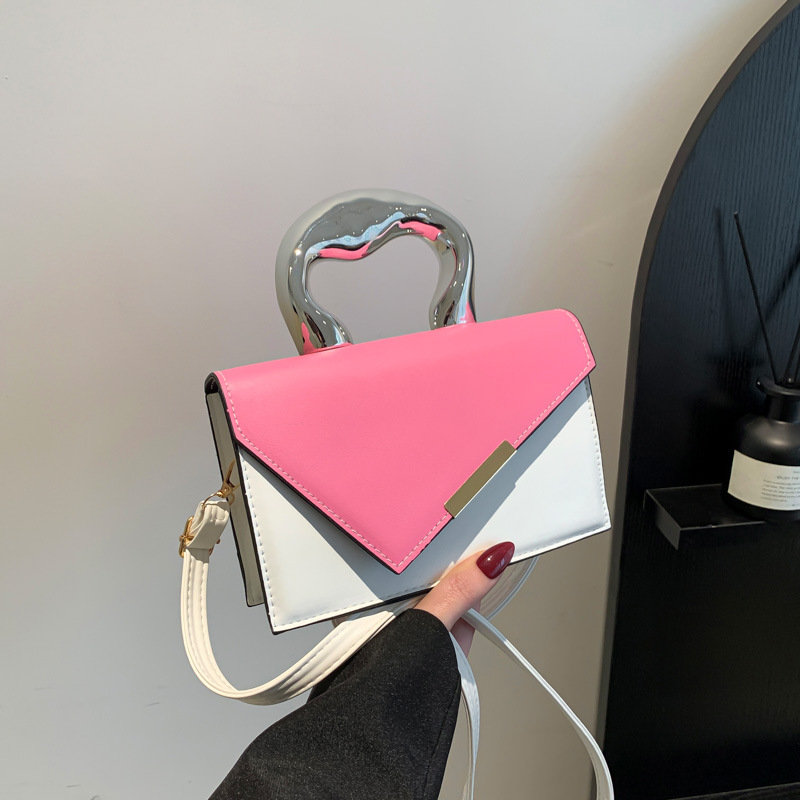 Nuevo bolso de hombro de estilo de todo partido de moda para mujer biselado contraste color pequeño bolso cuadrado estilo europeo y americano personalizado bolsa de mensajero portátil