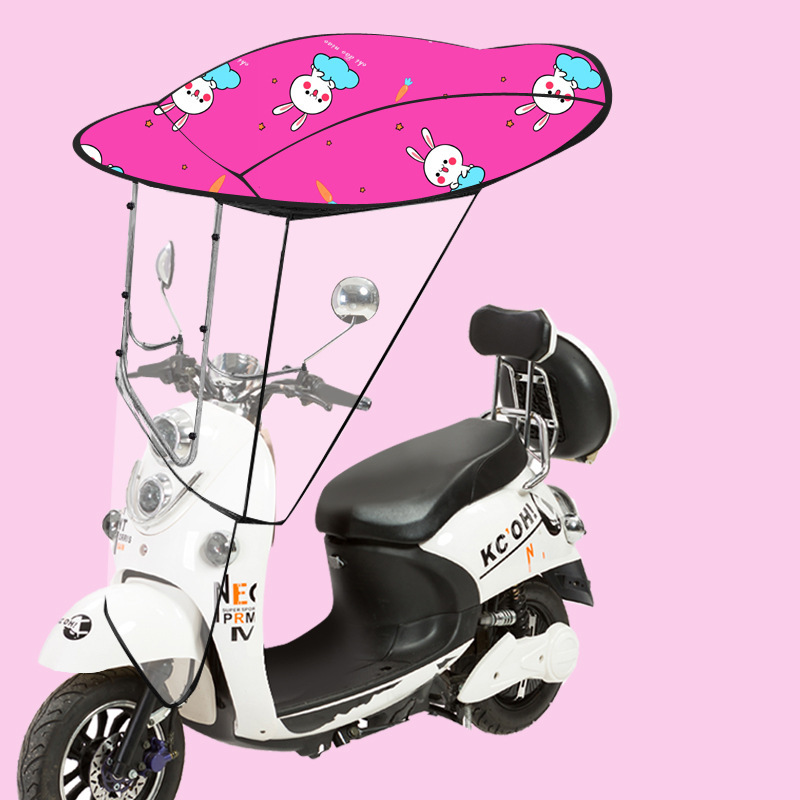 Electric battery car canopy motorcycle sunscreen umbrella 2021 new 7-shaped canopy stainless steel windshield cover