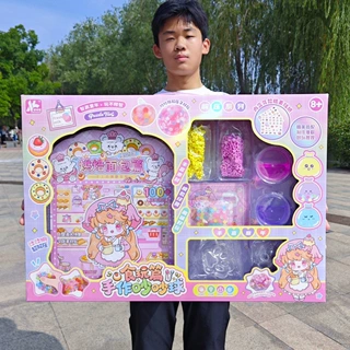 女孩手工减压玩具DIY食玩手作吵吵球机构电玩城大礼盒儿童玩具批