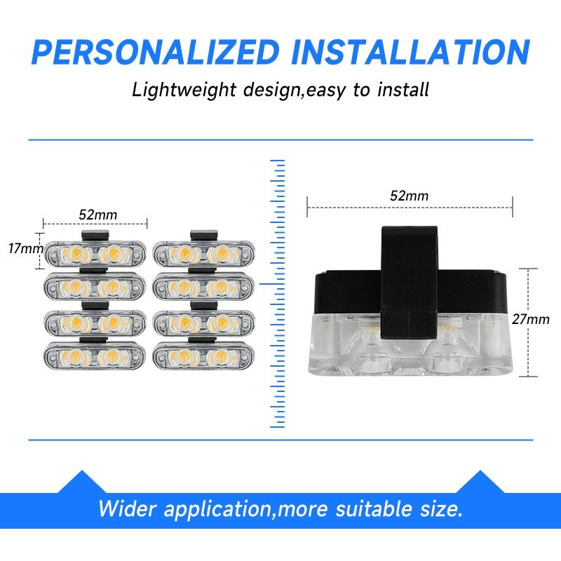 Модифицированный автомобиль беспроводной пульт дистанционного управления 12V один буксир восемь красных и синих зажимов средней сети мигающий свет 2LED * 8 сигнальная лампа