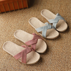 Hospitality linen slippers for home men summer 2022 new Jianghu cross eva plastic flat-soled floor stall slippers for women