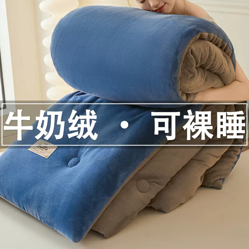 牛奶绒被子被芯双面绒加厚冬被保暖棉被宿舍单双人春秋被四季通用