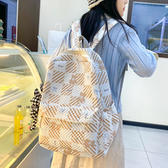 可愛學生雙肩包女 新款ins簡約大容量尼龍雙肩包時尚休閒通勤書包