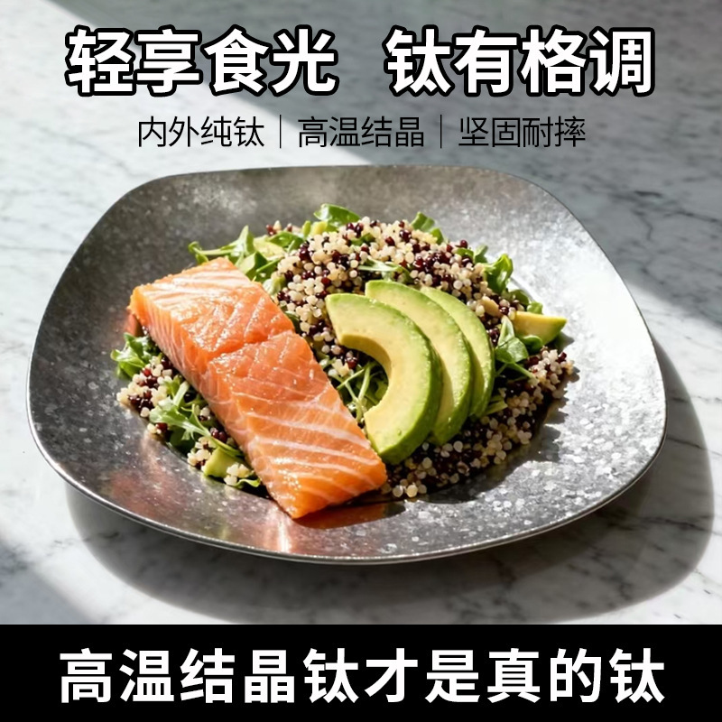 Pure Titanium Plate Dish Plate Household Light Luxury High-End Fruit Plate Tableware Set Foldable Dish Plate