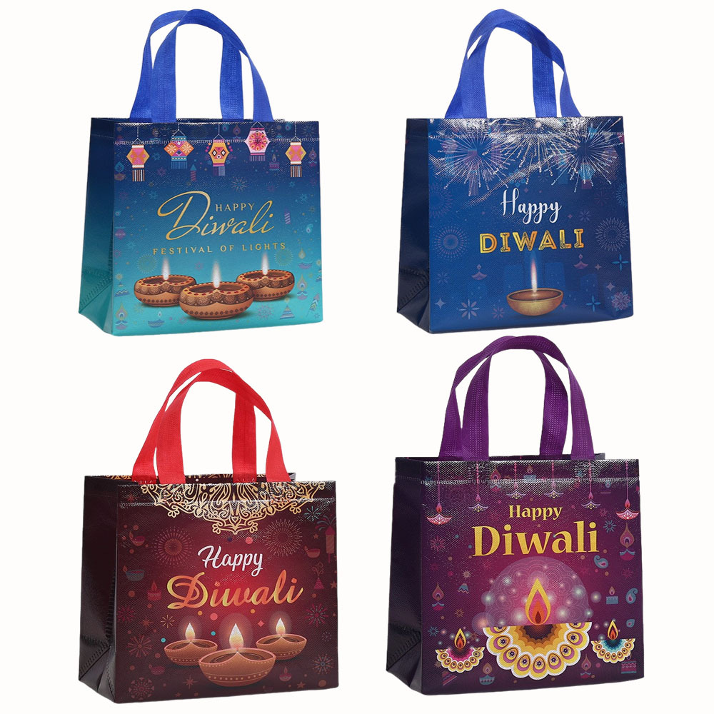 跨境无纺布手提袋排灯节瓦里气氛节手提袋家庭聚会跨境聚会Q