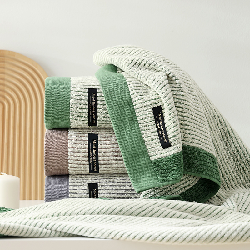 Yarn-dyed cotton towel 100g household men's face absorbent lint-free face towel bath women's cotton wipe hair