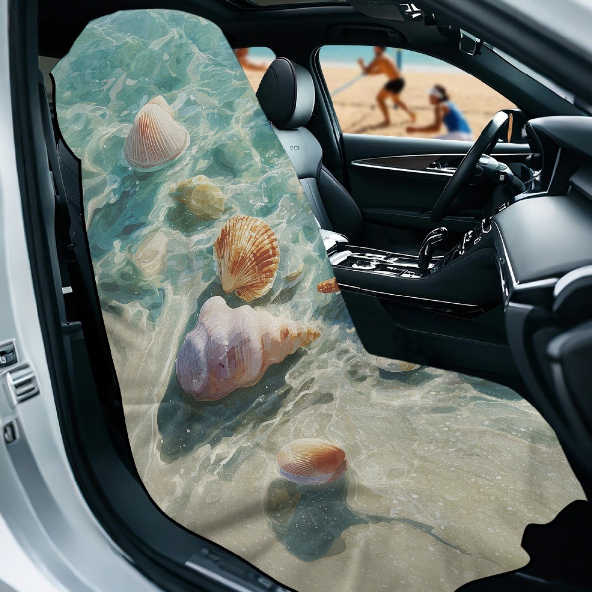 Amazon's new car seat cover, starfish shell beach sports car towel seat cushion cover, universal and available for dropshipping