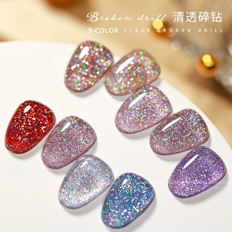 Ennishi Aurora diamante pegamento esmalte de uñas 2023 Nuevo Internet celebridad color mágico hielo transparente fototerapia pegamento Cruz-frontera Venta caliente