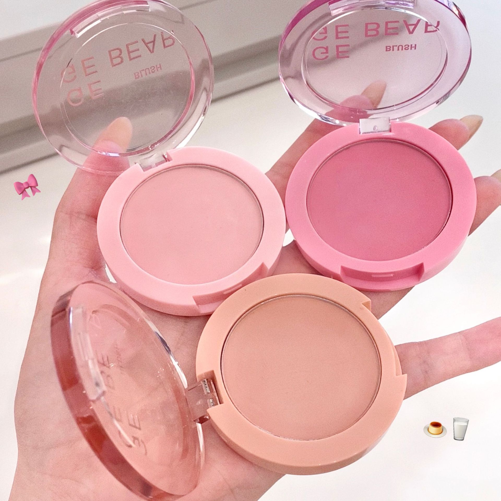 Gege bear blush color agradable, maquillaje no volando, polvo puro, cariñoso blush coreano para la fiesta estudiantil.