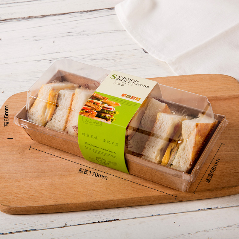 Caja de cartón de sándwich rectangular + borde - 100 juegos