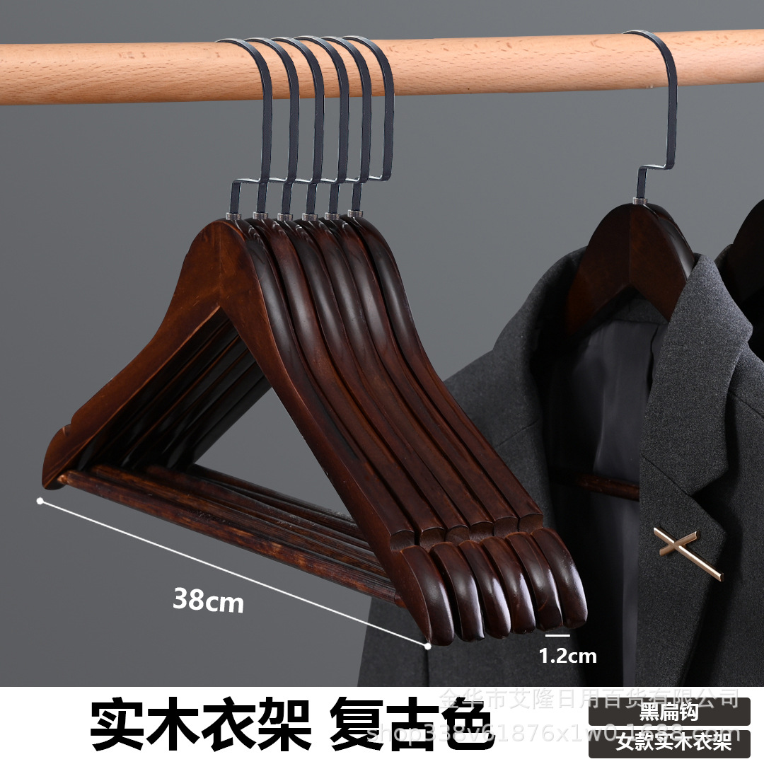 Antideslizante percha sin costuras percha de madera maciza percha pantalones adultos pantalones de rack clip tienda de ropa traje pantalla ropa de rack soporte de ropa al por mayor