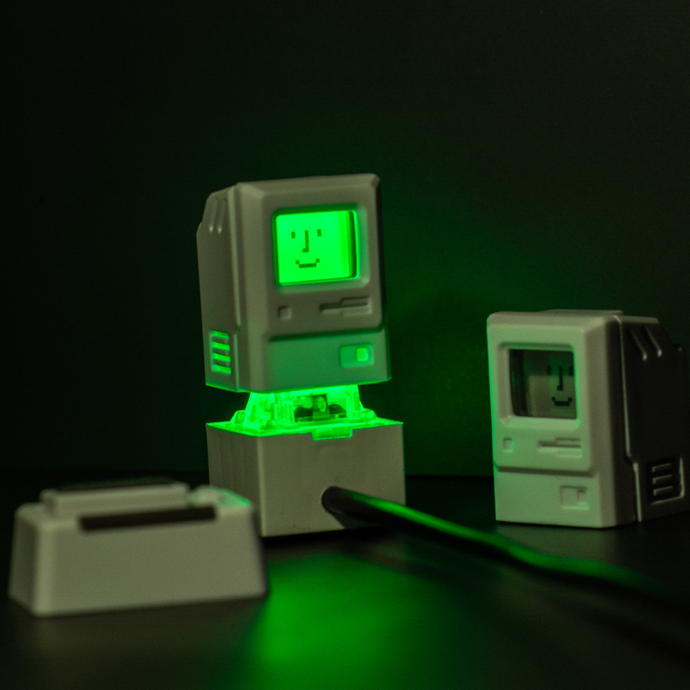 MAC keycap FC rojo y blanco máquina keycap Teclado mecánico 80's Mac macita retro personalizado transparente keycap