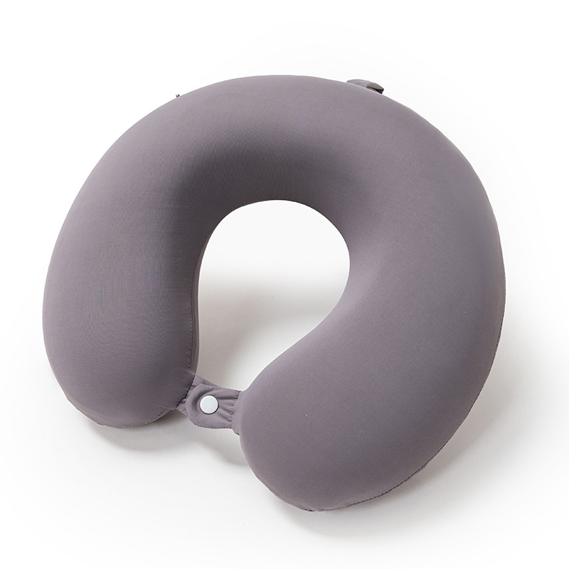 Almohada de viaje en forma de U, almohada cervical de espuma viscoelástica para avión, coche, masaje, portátil, almohada de cuello tipo muñeco