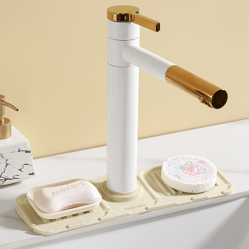 Tapete de silicona para escurrir, para almacenamiento en el fregadero del grifo de la cocina, tapete para jabón y vasos, dispositivo de drenaje.