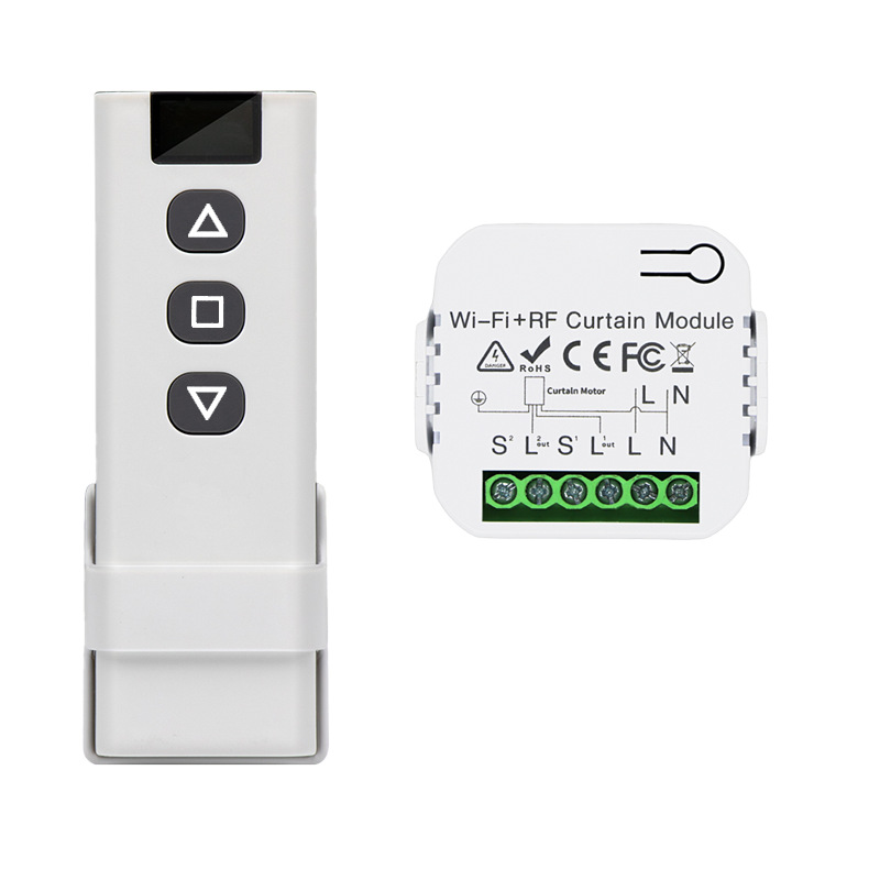 涂鸦智能方案 2路正反转零火wifi开关 暗装智能窗帘开关433通断器