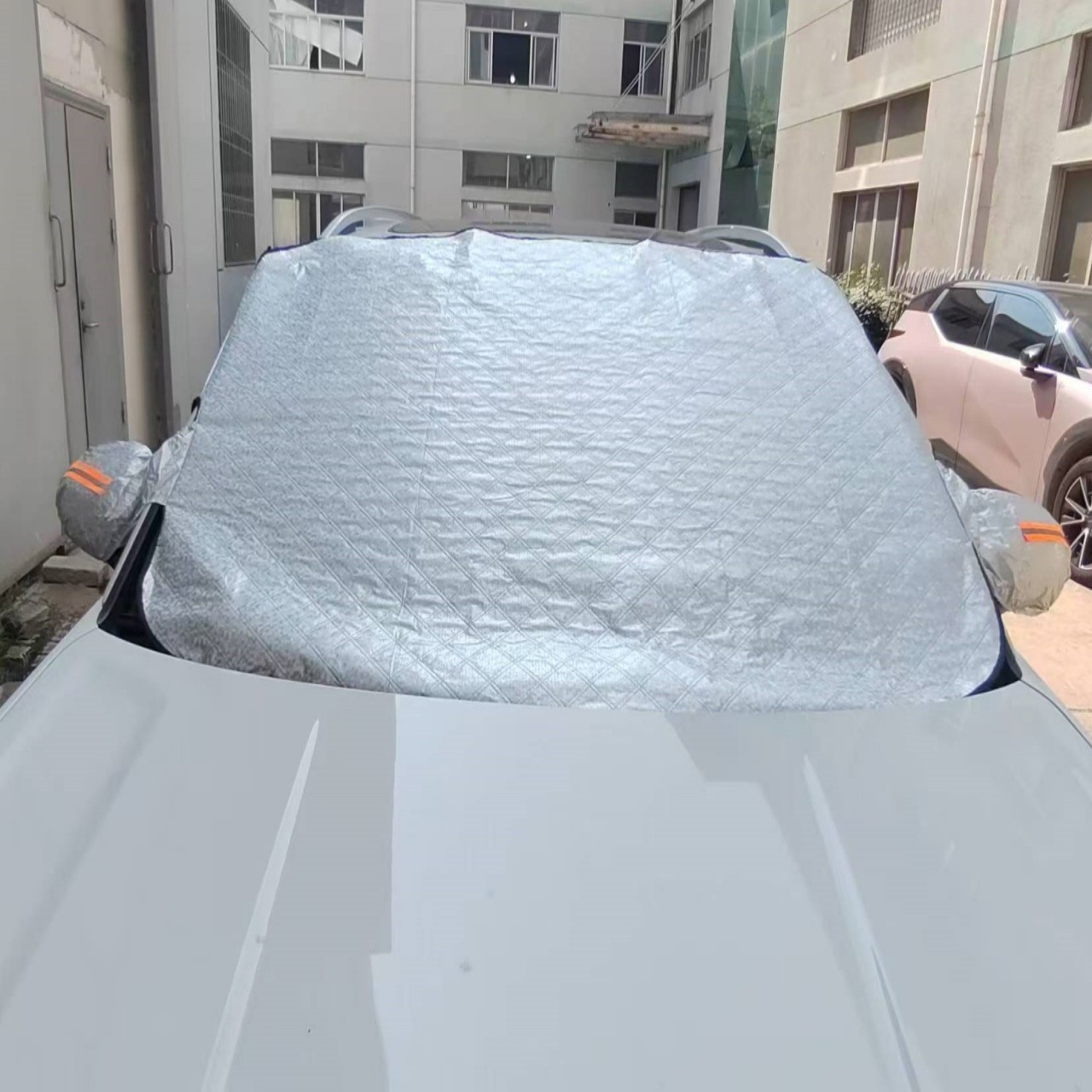 cubierta de espejo de tira reflectante delantera para nieve de automóvil, cubierta de espejo de tira reflectante para nieve gruesa, protector solar para invierno, protector de nieve para parabrisas delantero