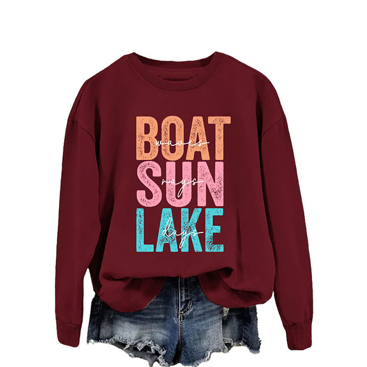 Amazon independent station fashion boat sun lake waves autumn and winter fashion new sweater women's all-match 4