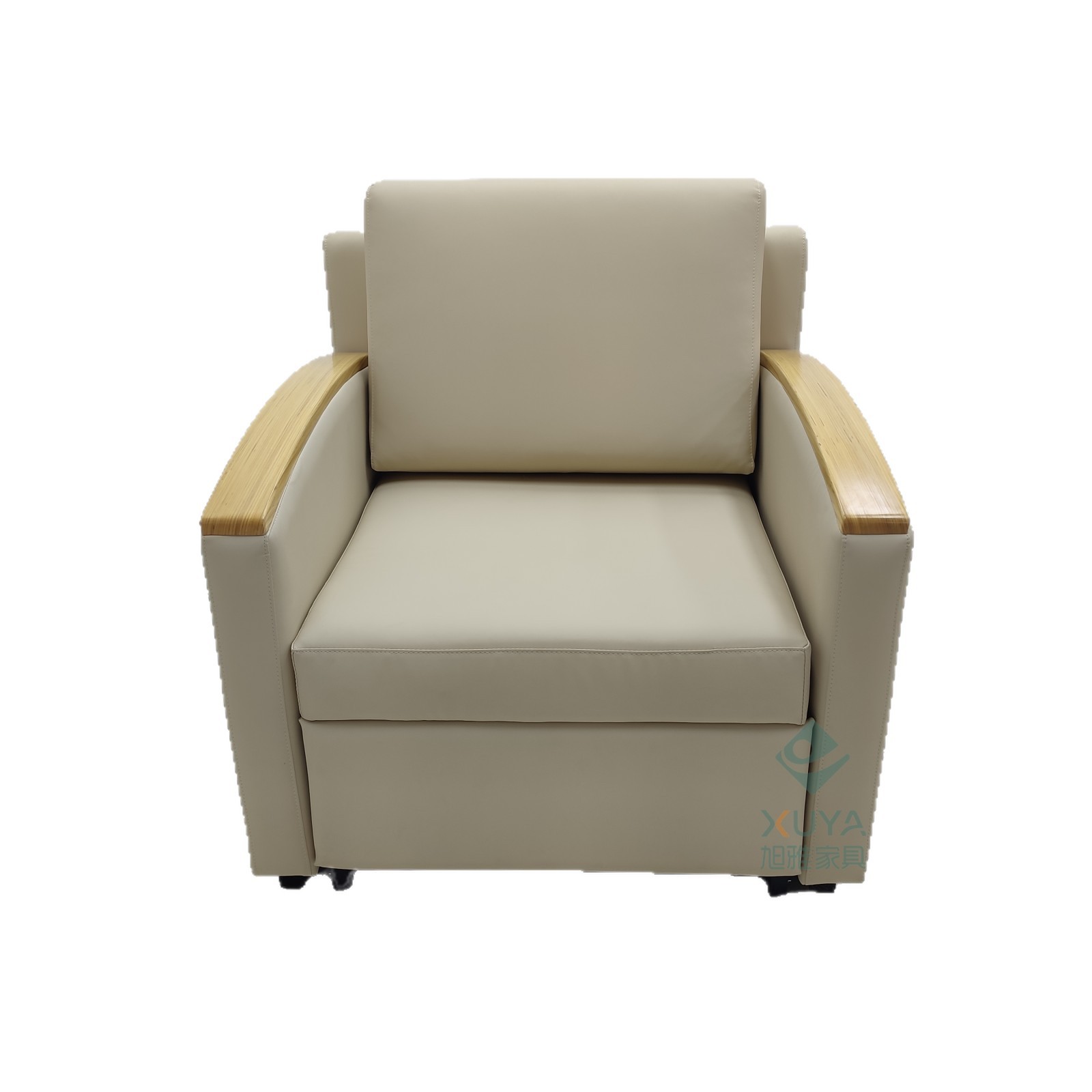 Sala de estar moderna simple sofá de una sola persona sofá de madera sólida reposabrazos sofá cama multifuncional silla de enfermería silla acompañante
